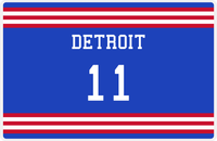 Thumbnail for Personalized Jersey Number Placemat - Detroit - Double Stripe -  View