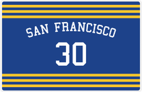 Thumbnail for Personalized Jersey Number Placemat - Arched Name - San Francisco - Double Stripe -  View