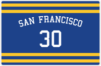 Thumbnail for Personalized Jersey Number Placemat - Arched Name - San Francisco - Single Stripe -  View