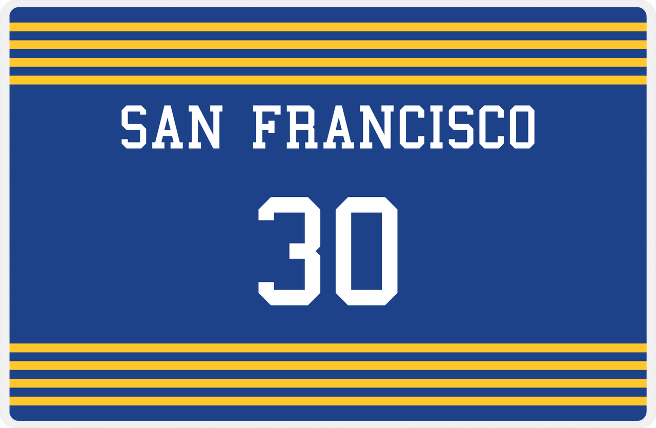 Personalized Jersey Number Placemat - San Francisco - Triple Stripe -  View