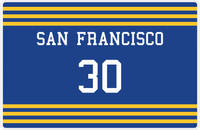 Thumbnail for Personalized Jersey Number Placemat - San Francisco - Double Stripe -  View