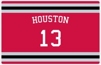 Thumbnail for Personalized Jersey Number Placemat - Arched Name - Houston - Single Stripe -  View