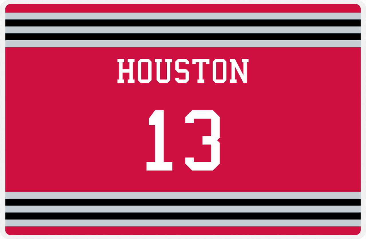 Personalized Jersey Number Placemat - Houston - Double Stripe -  View