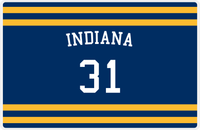 Thumbnail for Personalized Jersey Number Placemat - Arched Name - Indiana - Single Stripe -  View