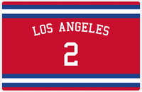 Thumbnail for Personalized Jersey Number Placemat - Arched Name - Los Angeles - Single Stripe -  View