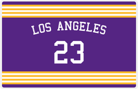 Thumbnail for Personalized Jersey Number Placemat - Arched Name - Los Angeles - Triple Stripe -  View