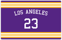 Thumbnail for Personalized Jersey Number Placemat - Arched Name - Los Angeles - Double Stripe -  View