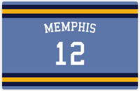 Thumbnail for Personalized Jersey Number Placemat - Arched Name - Memphis - Single Stripe -  View