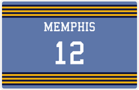 Thumbnail for Personalized Jersey Number Placemat - Memphis - Triple Stripe -  View