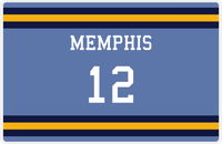 Thumbnail for Personalized Jersey Number Placemat - Memphis - Single Stripe -  View