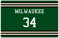 Thumbnail for Personalized Jersey Number Placemat - Milwaukee - Double Stripe -  View