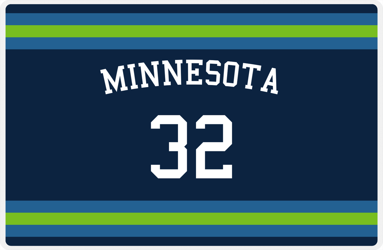 Personalized Jersey Number Placemat - Arched Name - Minnesota - Single Stripe -  View