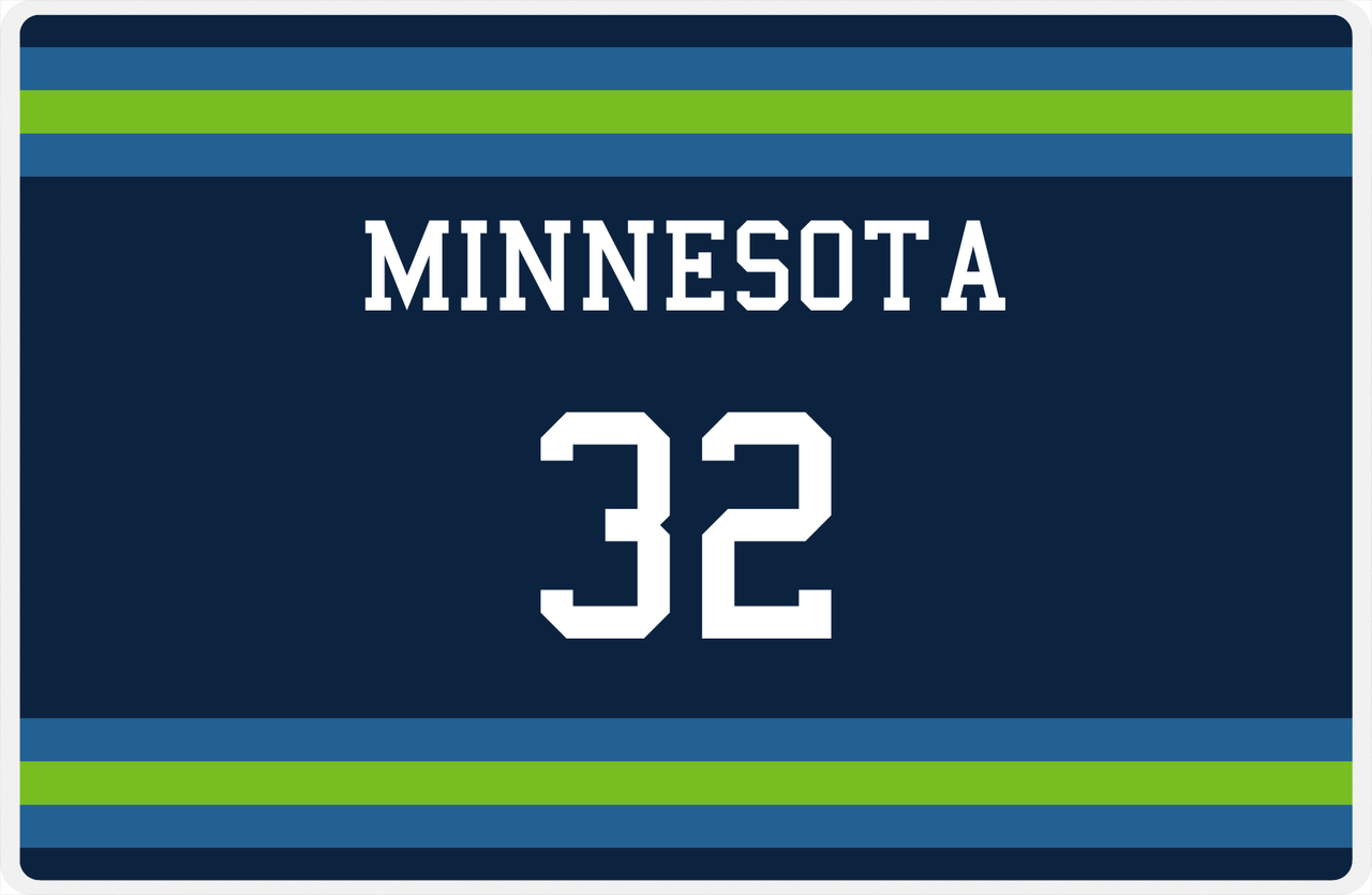 Personalized Jersey Number Placemat - Minnesota - Single Stripe -  View