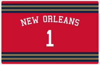 Thumbnail for Personalized Jersey Number Placemat - Arched Name - New Orleans - Double Stripe -  View