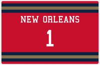 Thumbnail for Personalized Jersey Number Placemat - New Orleans - Single Stripe -  View