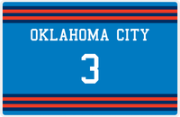 Thumbnail for Personalized Jersey Number Placemat - Oklahoma City - Double Stripe -  View