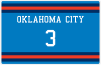 Thumbnail for Personalized Jersey Number Placemat - Oklahoma City - Single Stripe -  View