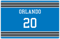 Thumbnail for Personalized Jersey Number Placemat - Orlando - Triple Stripe -  View