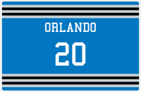 Thumbnail for Personalized Jersey Number Placemat - Orlando - Double Stripe -  View