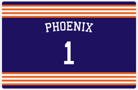 Thumbnail for Personalized Jersey Number Placemat - Arched Name - Phoenix - Triple Stripe -  View