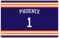 Thumbnail for Personalized Jersey Number Placemat - Arched Name - Phoenix - Double Stripe -  View