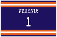 Thumbnail for Personalized Jersey Number Placemat - Arched Name - Phoenix - Single Stripe -  View