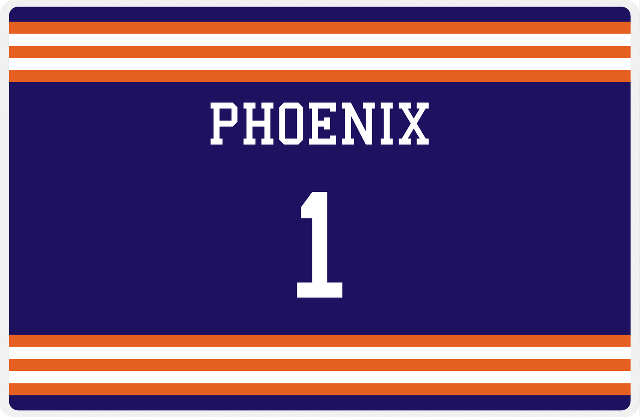 Personalized Jersey Number Placemat - Phoenix - Double Stripe -  View