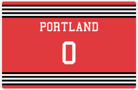 Thumbnail for Personalized Jersey Number Placemat - Portland - Triple Stripe -  View