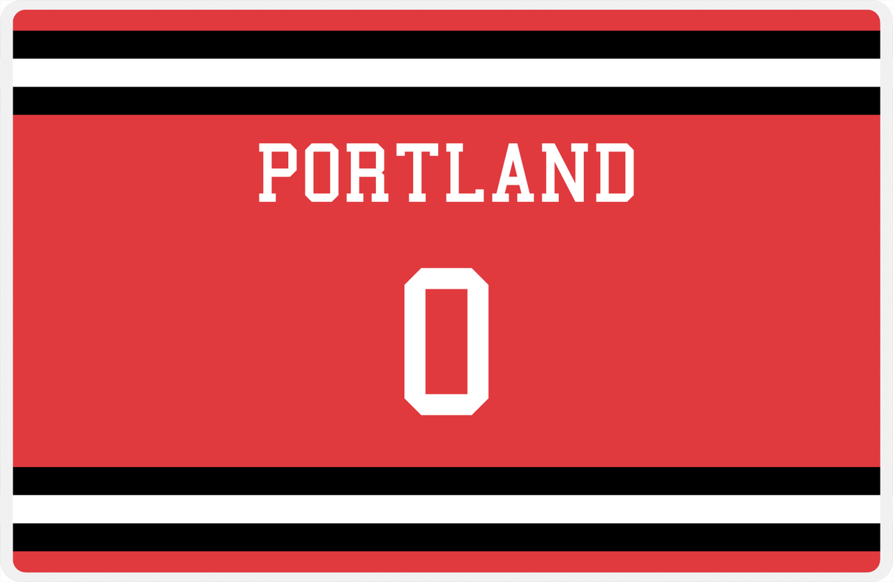 Personalized Jersey Number Placemat - Portland - Single Stripe -  View