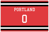 Thumbnail for Personalized Jersey Number Placemat - Portland - Single Stripe -  View