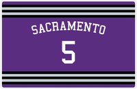 Thumbnail for Personalized Jersey Number Placemat - Arched Name - Sacramento - Double Stripe -  View