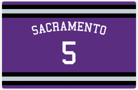 Thumbnail for Personalized Jersey Number Placemat - Arched Name - Sacramento - Single Stripe -  View