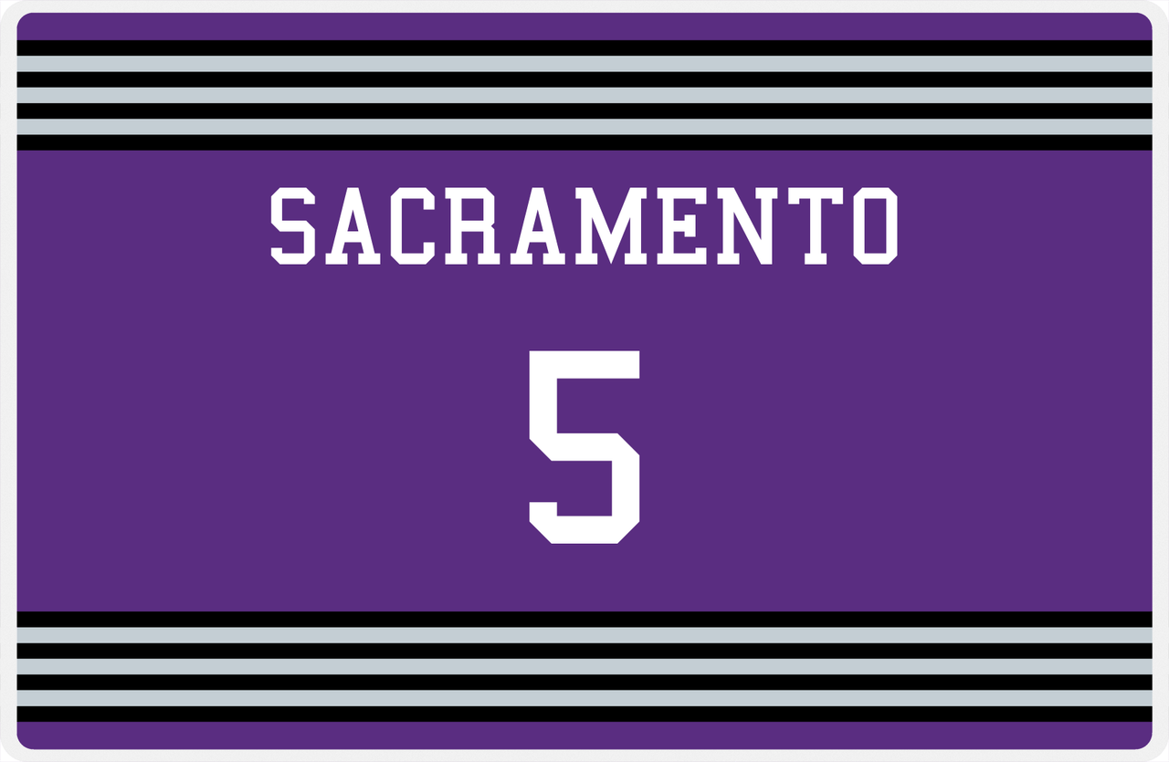 Personalized Jersey Number Placemat - Sacramento - Triple Stripe -  View