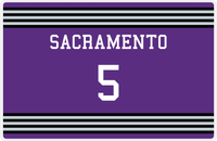 Thumbnail for Personalized Jersey Number Placemat - Sacramento - Triple Stripe -  View
