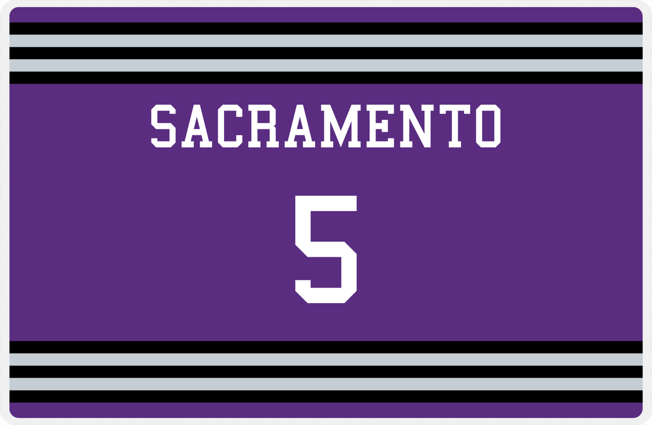 Personalized Jersey Number Placemat - Sacramento - Double Stripe -  View