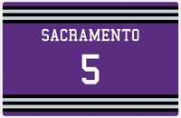 Thumbnail for Personalized Jersey Number Placemat - Sacramento - Double Stripe -  View
