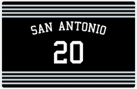 Thumbnail for Personalized Jersey Number Placemat - Arched Name - San Antonio - Triple Stripe -  View