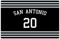 Thumbnail for Personalized Jersey Number Placemat - Arched Name - San Antonio - Double Stripe -  View