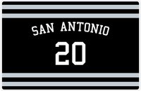 Thumbnail for Personalized Jersey Number Placemat - Arched Name - San Antonio - Single Stripe -  View