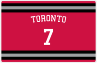 Thumbnail for Personalized Jersey Number Placemat - Arched Name - Toronto - Single Stripe -  View