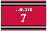 Thumbnail for Personalized Jersey Number Placemat - Toronto - Single Stripe -  View