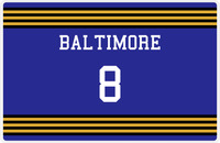 Thumbnail for Personalized Jersey Number Placemat - Baltimore - Triple Stripe -  View