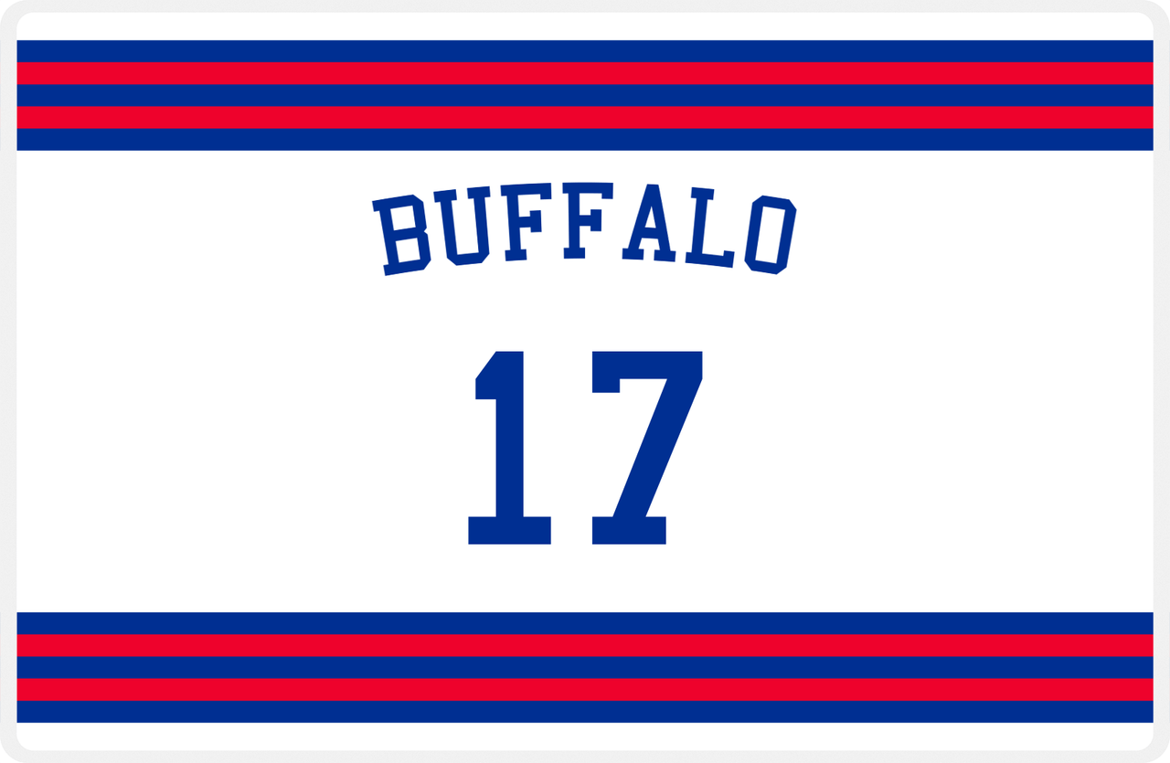 Personalized Jersey Number Placemat - Arched Name - Buffalo - Double Stripe -  View