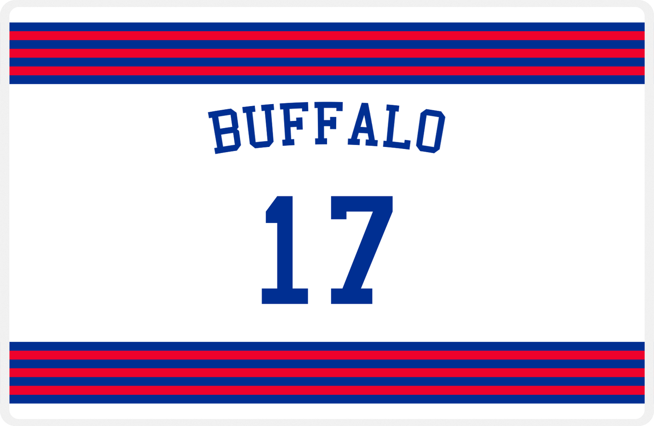 Personalized Jersey Number Placemat - Arched Name - Buffalo - Triple Stripe -  View