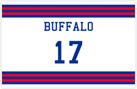 Thumbnail for Personalized Jersey Number Placemat - Buffalo - Double Stripe -  View