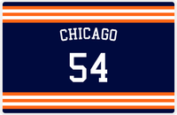 Thumbnail for Personalized Jersey Number Placemat - Arched Name - Chicago - Double Stripe -  View