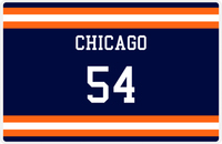 Thumbnail for Personalized Jersey Number Placemat - Chicago - Single Stripe -  View