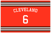 Thumbnail for Personalized Jersey Number Placemat - Arched Name - Cleveland - Double Stripe -  View