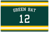 Thumbnail for Personalized Jersey Number Placemat - Arched Name - Green Bay - Single Stripe -  View