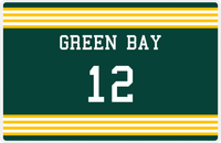 Thumbnail for Personalized Jersey Number Placemat - Green Bay - Triple Stripe -  View